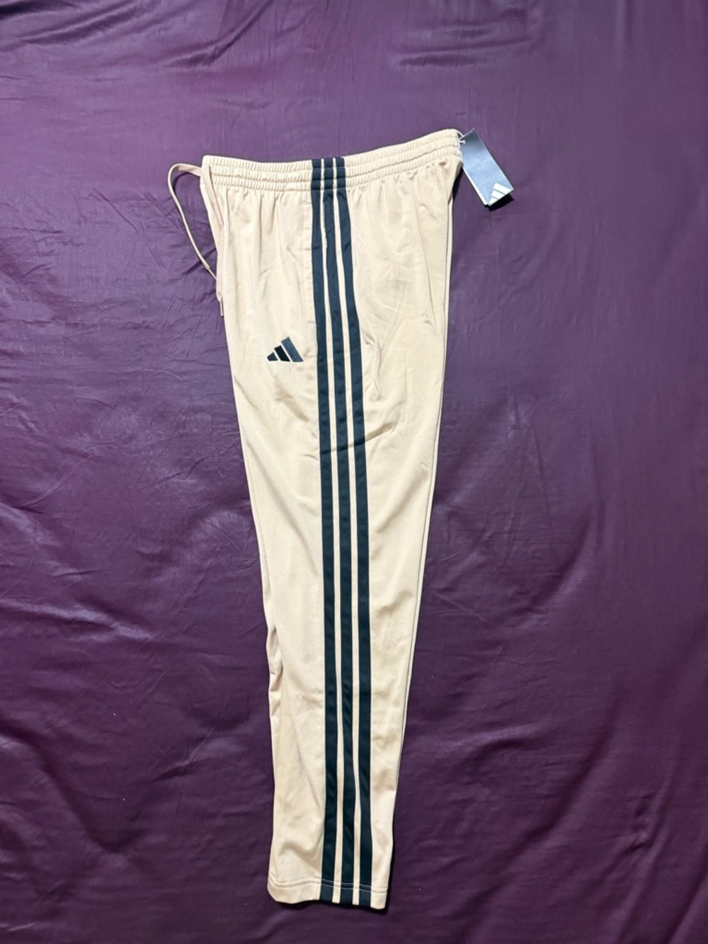 ADIDAS Men's OPEN HEM BOTTOM Tricot Track Pants Warm Sandstone JX5510 Sz XL, 2XL - Picture 9 of 9